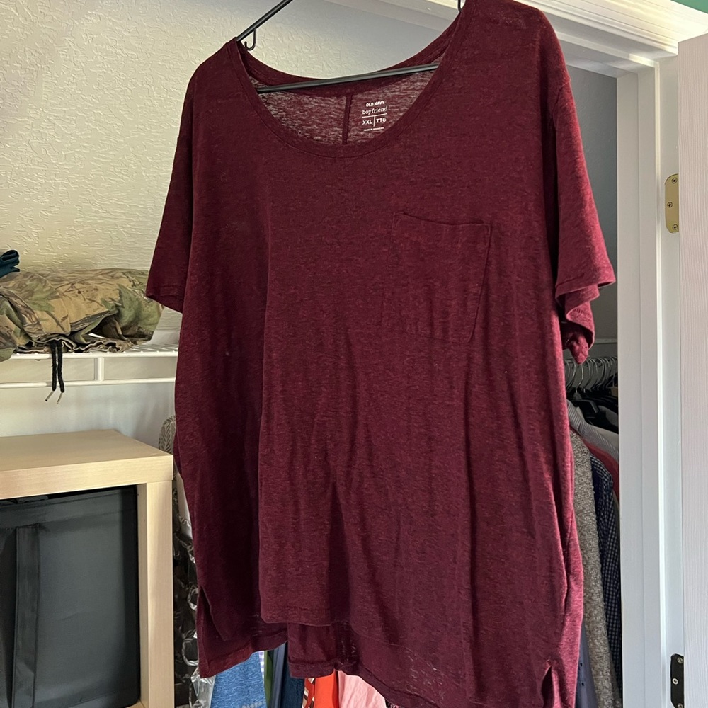 Red Boyfriend Tee, Old Navy, XXL